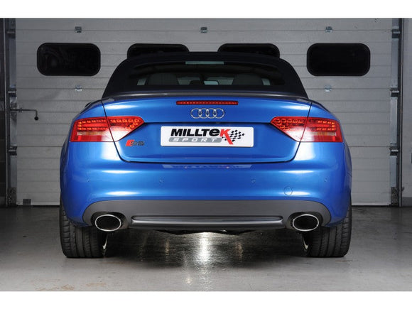 MILLTEK CAT-BACK AUDI S5 2009 2011 EC-APPROVED. DUAL POLISHED OVAL TIPS