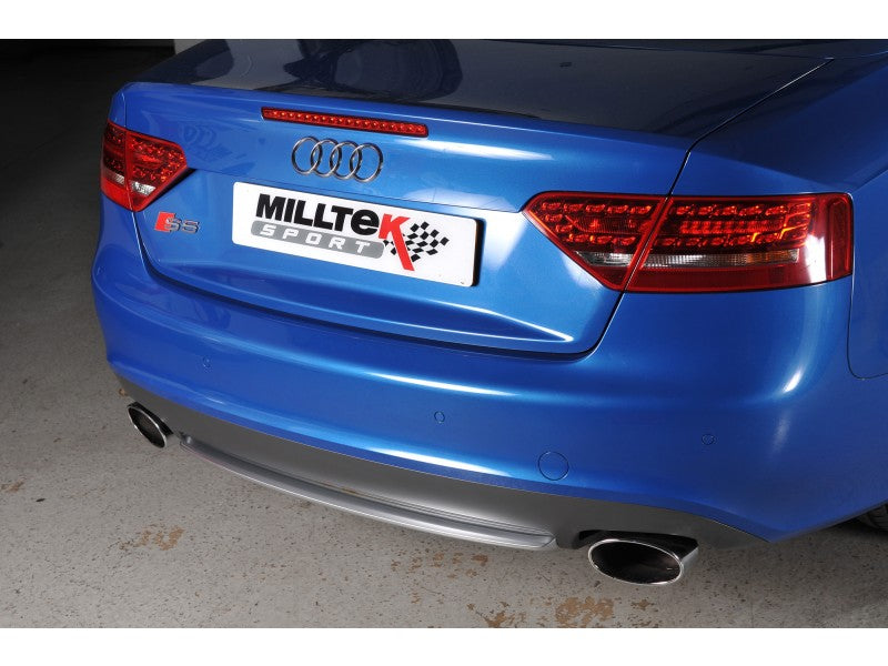 MILLTEK CAT-BACK AUDI S5 2009 2011 EC-APPROVED. DUAL POLISHED OVAL TIPS