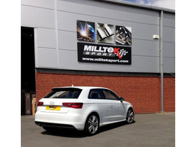 MILLTEK CAT-BACK AUDI A3 2013 2020 RESONATED (QUIETER). POLISHED TIPS. EC-APPROV