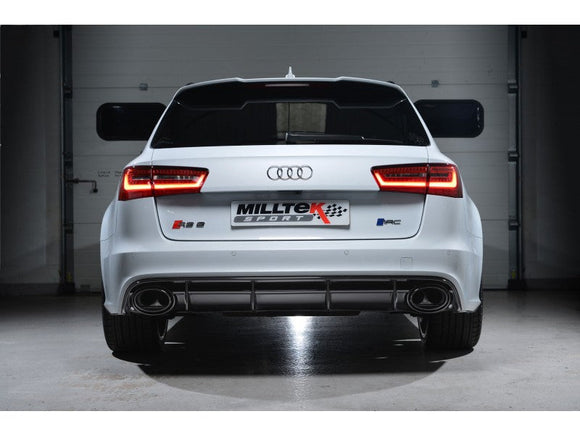 MILLTEK CAT-BACK AUDI RS6 2013 2020 RESONATED (QUIETER). USES OE TIPS.
