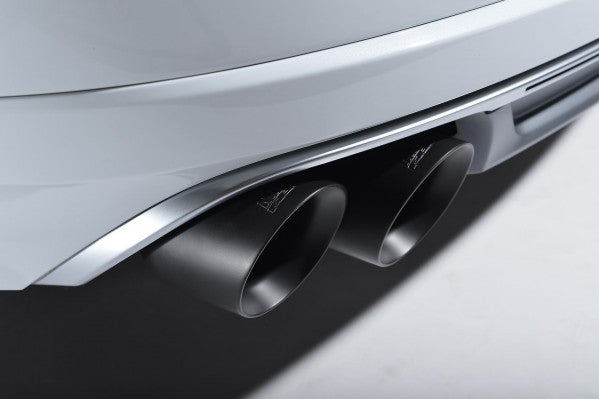MILLTEK CAT-BACK AUDI S8 2013 2020 RESONATED (QUIETER). CERAKOTE BLACK TIPS