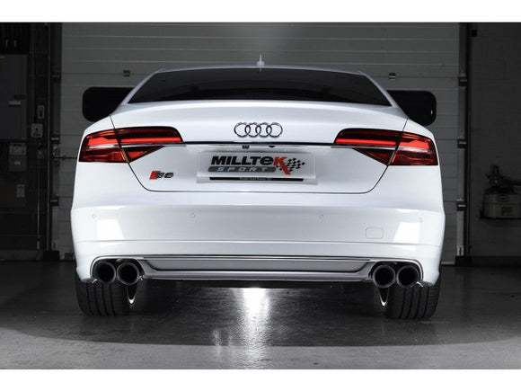 MILLTEK CAT-BACK AUDI S8 2013 2020 NON-RESONATED (LOUDER). TITANIUM TIPS