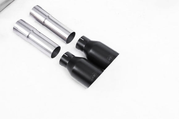 MILLTEK CAT-BACK AUDI S3 2013 2020 NON-RESONATED (LOUDER). QUAD ROUND CERAKOTE B