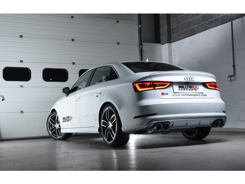 MILLTEK CAT-BACK AUDI S3 2013 2020 NON-RESONATED (LOUDER). QUAD ROUND POLISHED T