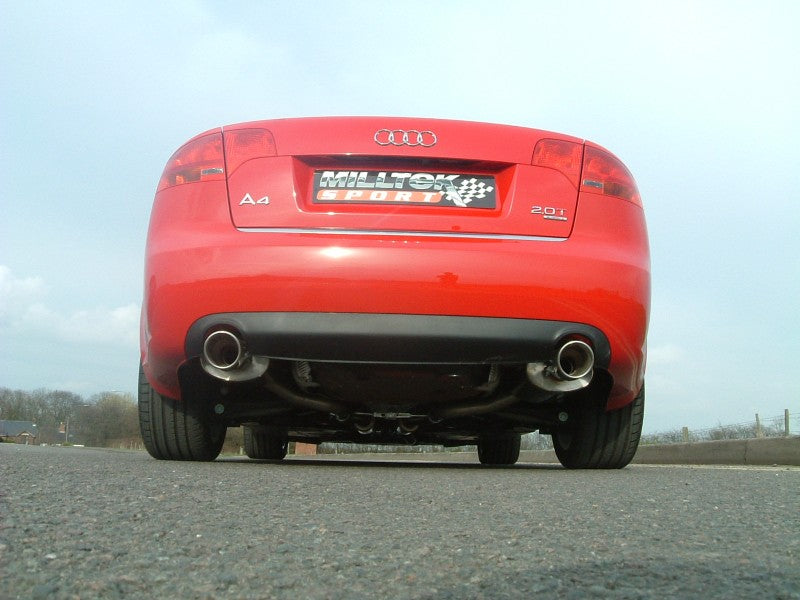 MILLTEK CAT-BACK AUDI A4 2005 2008 100MM GT100 TAILPIPES. MANUAL MODELS ONLY
