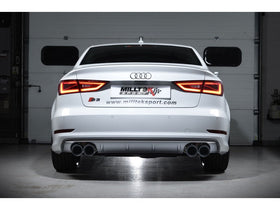 MILLTEK CAT-BACK AUDI S3 2013 2020 NON-VALVED RACE SYSTEM. RESONATED (QUIETER). - 0