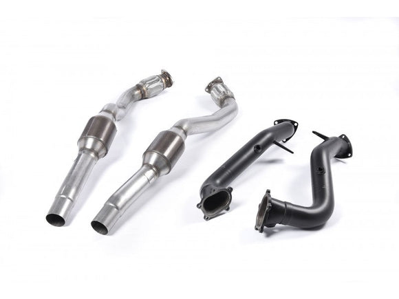 MILLTEK LARGE BORE DOWNPIPES AND HI-FLOW SPORTS CATS AUDI RS6 2013 2020 LARGER-B