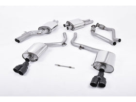 MILLTEK CAT-BACK AUDI S5 2009 2011 EC-APPROVED. QUAD CERAKOTE BLACK TIPS