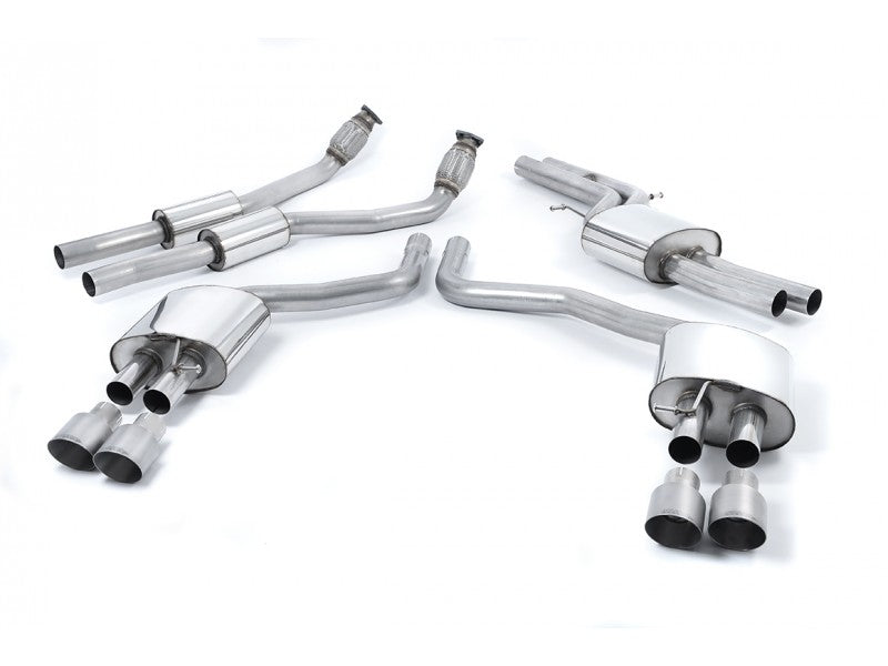 MILLTEK CAT-BACK AUDI S6 2012 2020 RESONATED (QUIETER) WITH TITANIUM TIPS - RECO