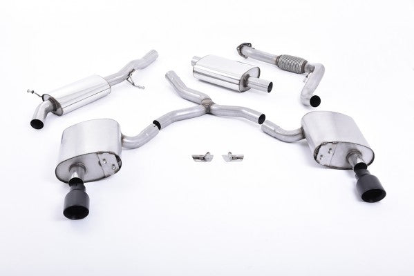 MILLTEK CAT-BACK AUDI A4 2016 2020 RESONATED (QUIETER) WITH DUAL GT-100 CERAKOTE