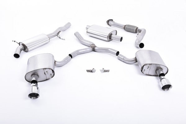 MILLTEK CAT-BACK AUDI A4 2016 2020 RESONATED (QUIETER) WITH DUAL GT-100 POLISHED