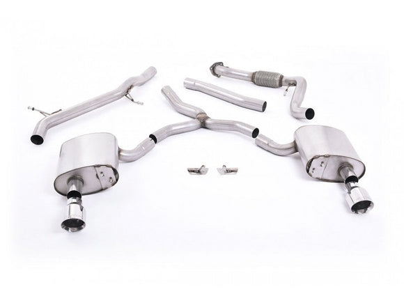 MILLTEK CAT-BACK AUDI A4 2016 2020 NON RESONATED (LOUDER) WITH DUAL GT-100 POLIS