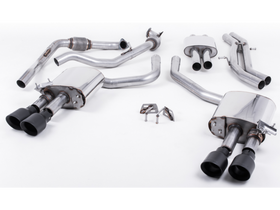 MILLTEK CAT-BACK AUDI S4 2016 2020 CAT BACK RESONATED WITH QUAD GT-100 CERAKOTE