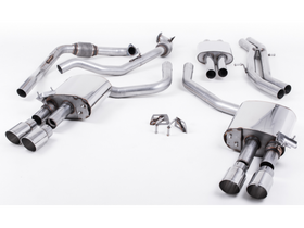 MILLTEK CAT-BACK AUDI S4 2016 2020 CAT BACK RESONATED WITH QUAD GT-90 POLISHED T