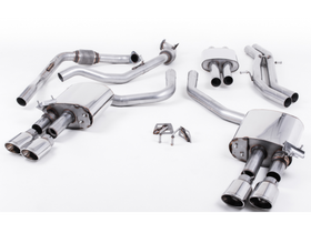 MILLTEK CAT-BACK AUDI S4 2016 2020 CAT BACK RESONATED WITH QUAD POLISHED OVAL TR