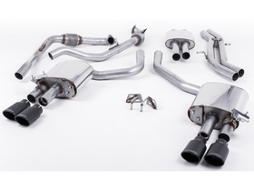 MILLTEK CAT-BACK AUDI S4 2016 2020 CAT BACK RESONATED WITH QUAD CERAKOTE BLACK O