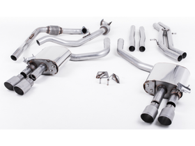 MILLTEK CAT-BACK AUDI S4 2016 2020 CAT BACK NON-RESONATED (LOUDER) WITH QUAD GT-