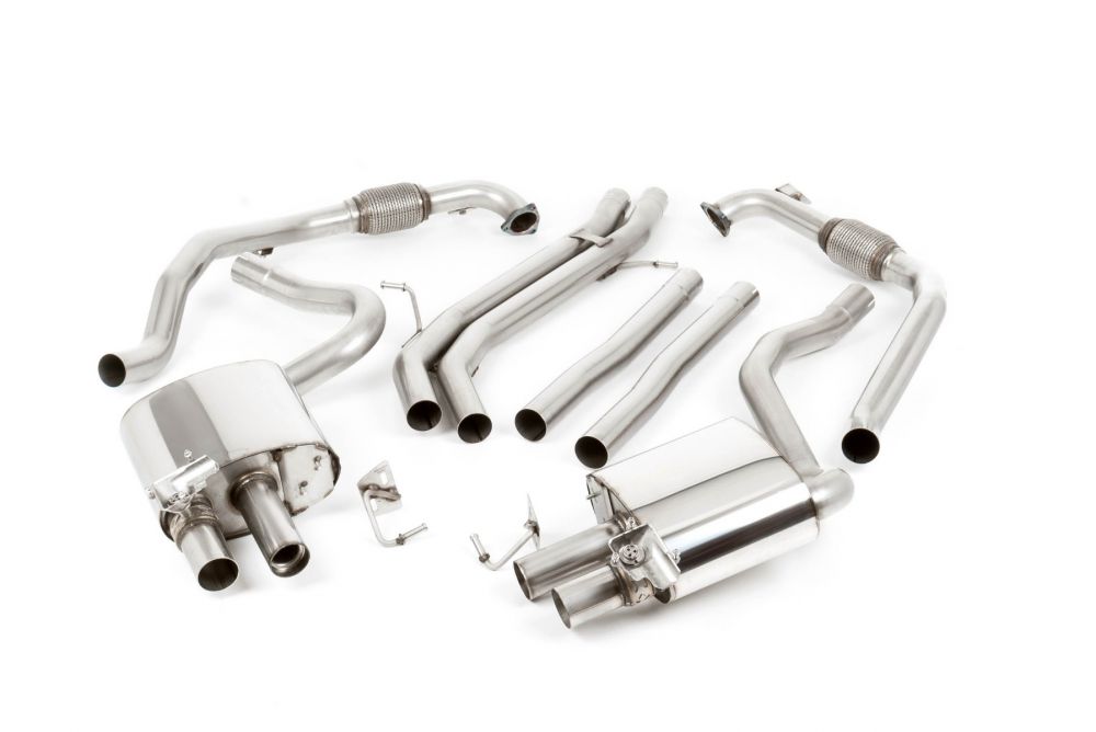 MILLTEK CAT-BACK AUDI S4 2016 2020 CAT BACK NON-RESONATED (LOUDER) WITH QUAD POL
