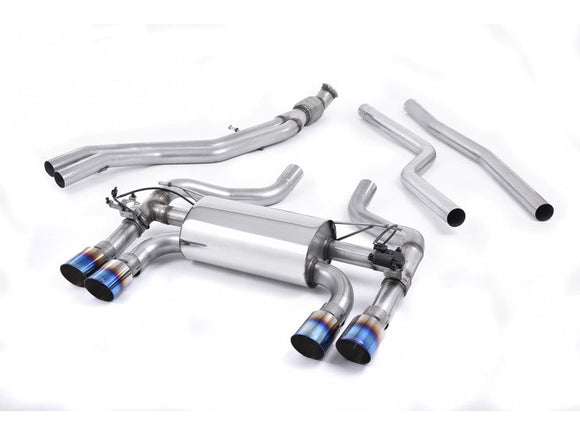 MILLTEK CAT-BACK BMW 2 SERIES 2016 2020 HOLLOWTEK TWIN VALVED SYSTEM WITH BURNT