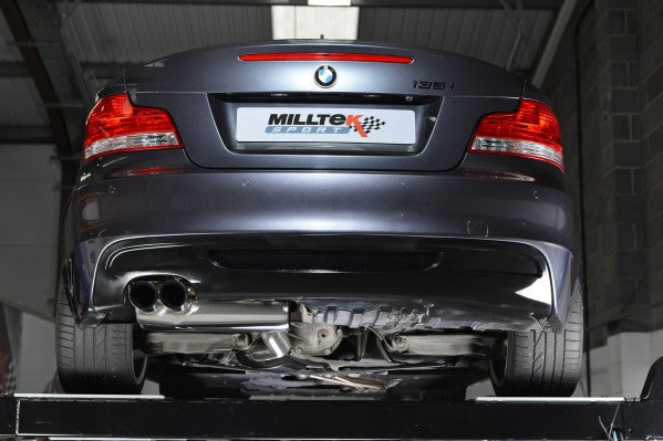 Milltek Turbo-back Exhaust with Secondary Hi-Flow Sports Cats - BMW 135i Coupe & Cabriolet N54 - Polished Tips