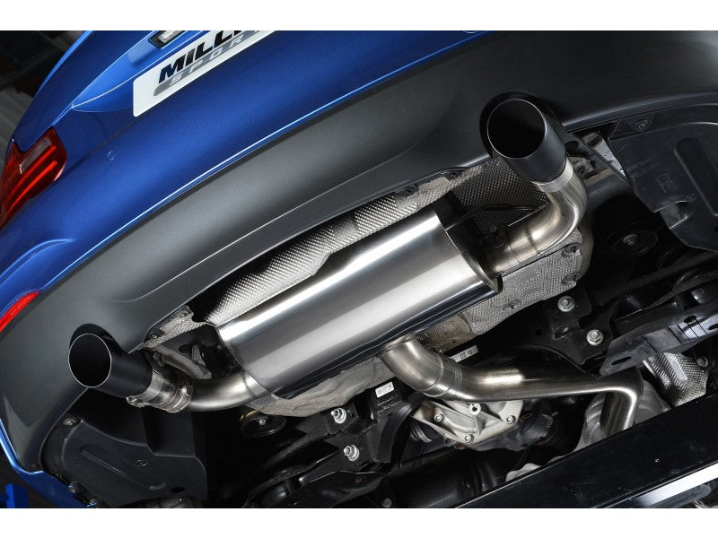 MILLTEK CAT-BACK BMW 2 SERIES 2014 2020 RACE SYSTEM. CERAKOTE BLACK TIPS