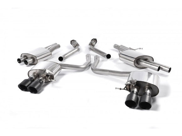 MILLTEK CAT-BACK BMW 3 SERIES 2014 2020 EC-APPROVED. CERAKOTE BLACK TIPS - OE SY