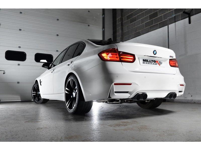 MILLTEK CAT-BACK BMW 3 SERIES 2014 2020 RACE SYSTEM. CERAKOTE BLACK TIPS - OE SY