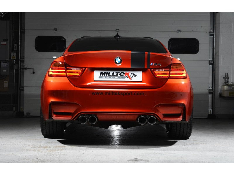 MILLTEK CAT-BACK BMW 3 SERIES 2014 2020 RACE SYSTEM. CERAKOTE BLACK TIPS - OE SY