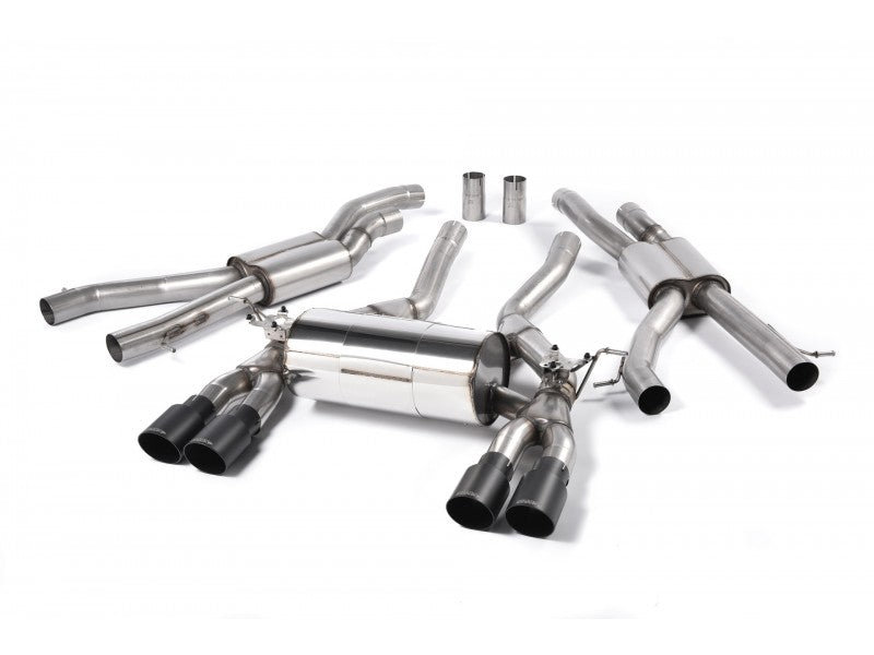 MILLTEK CAT-BACK BMW 3 SERIES 2014 2020 RACE SYSTEM. CERAKOTE BLACK TIPS - OE SY