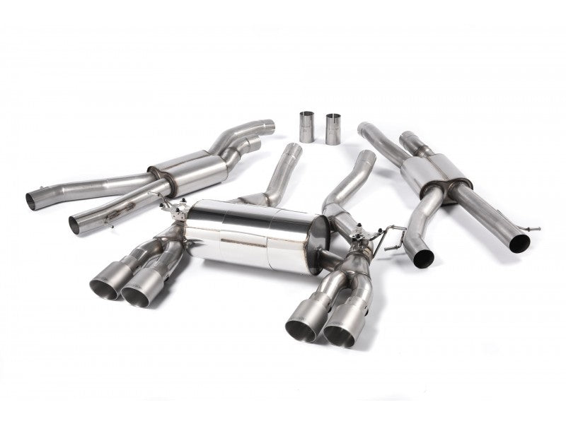 MILLTEK CAT-BACK BMW 3 SERIES 2014 2020 RACE SYSTEM. TITANIUM TIPS - OE SYSTEM R
