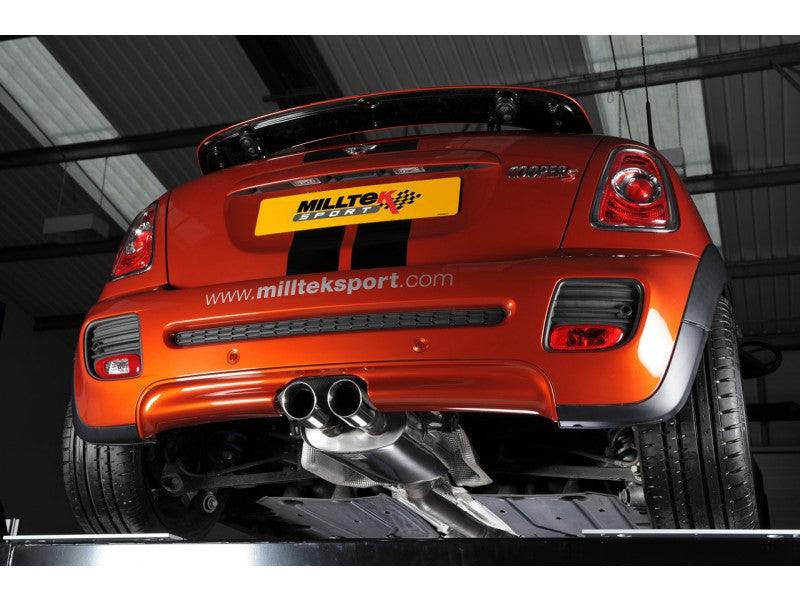 MILLTEK CAT-BACK NEW MINI MK2 2006 2014 NON-RESONATED (LOUDER). TWIN ROUND TAILP