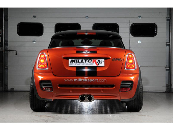 MILLTEK CAT-BACK NEW MINI MK2 2006 2014 NON-RESONATED (LOUDER). TWIN ROUND TAILP