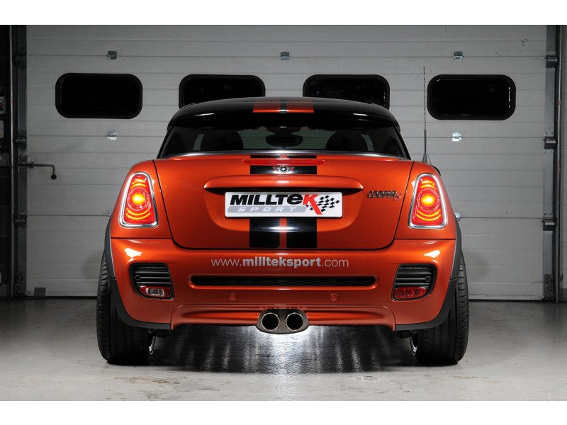 MILLTEK CAT-BACK NEW MINI MK2 2006 2014 NON-RESONATED (LOUDER). TWIN ROUND TAILP