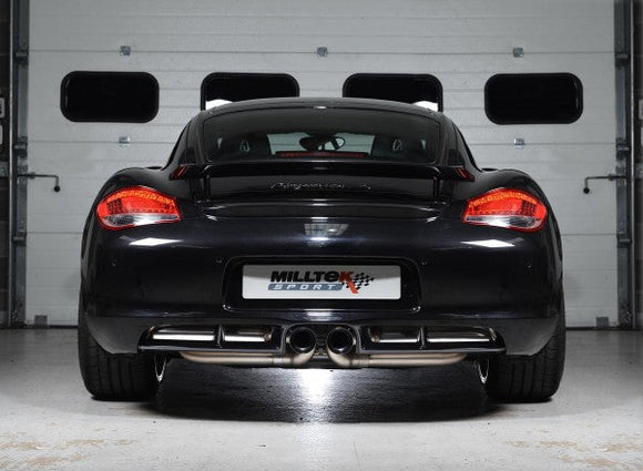 MILLTEK CAT-BACK PORSCHE BOXSTER 2009 2013 REESONATED (QUIETER). CERAMIC BLACK T