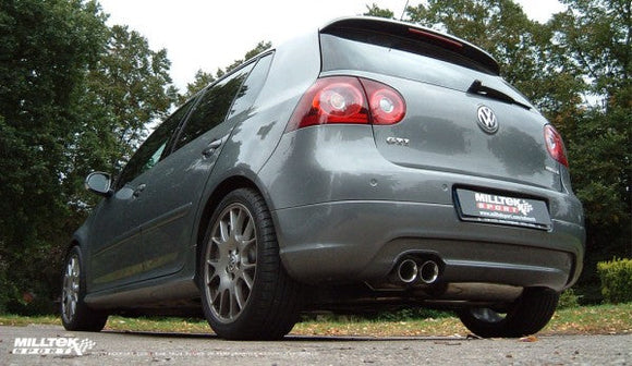 MILLTEK CAT-BACK VOLKSWAGEN GOLF 2006 2009 RESONATED (QUIETER). POLISHED TIPS