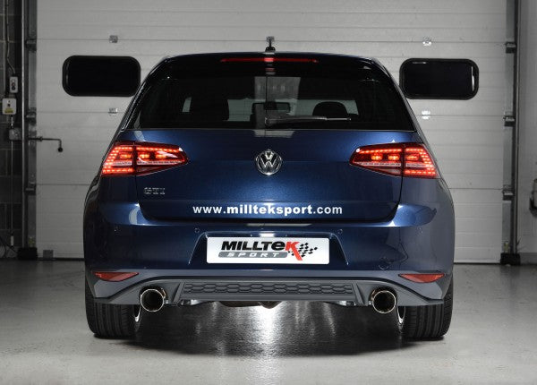MILLTEK CAT-BACK VOLKSWAGEN GOLF 2013 2016 E-MARK SYSTEM. POLISHED TIPS