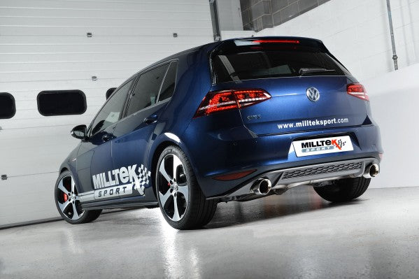 MILLTEK CAT-BACK VOLKSWAGEN GOLF 2013 2016 E-MARK SYSTEM. POLISHED TIPS