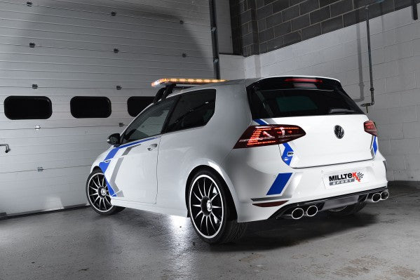 MILLTEK CAT-BACK VOLKSWAGEN GOLF 2014 2016 NON-RESONATED (LOUDER). POLISHED OVAL