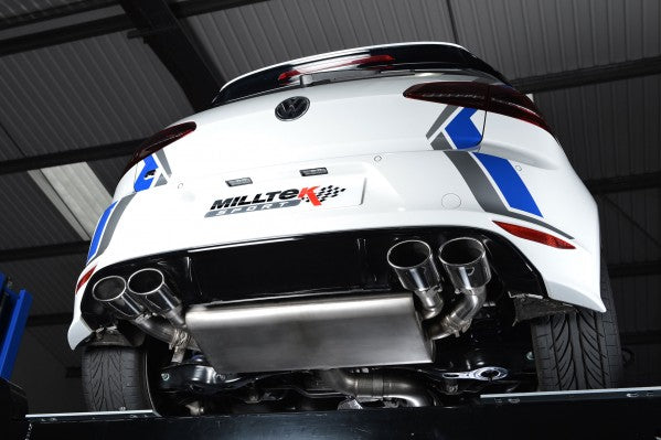 MILLTEK CAT-BACK VOLKSWAGEN GOLF 2014 2016 NON-VALVED RACE SYSTEM. RESONATED (QU