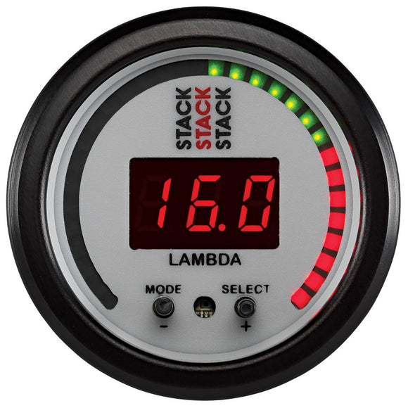 Autometer Stack 52mm Pro-Control Wideband Air/Fuel Ratio (Lambda) Gauge - White