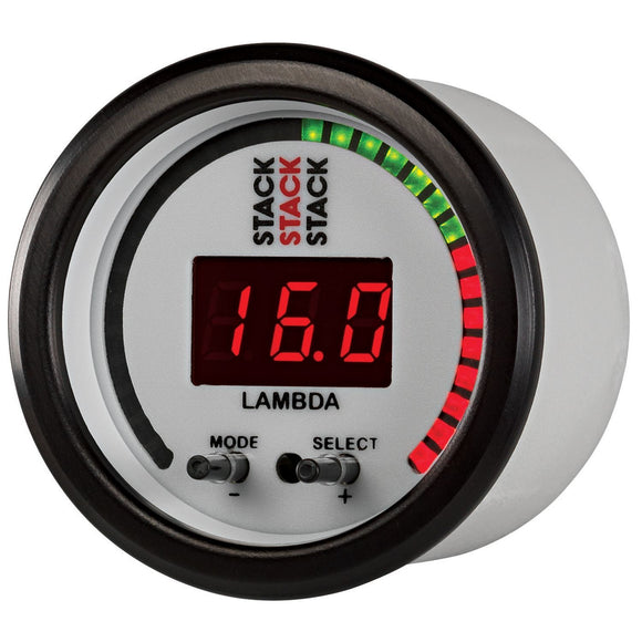 Autometer Stack 52mm Pro-Control Wideband Air/Fuel Ratio (Lambda) Gauge - White