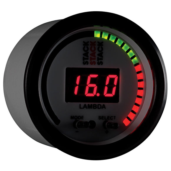Autometer Stack 52mm Pro-Control Wideband Air/Fuel Ratio (Lambda) Gauge - White