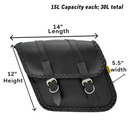 Willie & Max Universal Braided Standard Slant Saddlebags (14 in L x 12 in W x 5.5 H) - Black-2