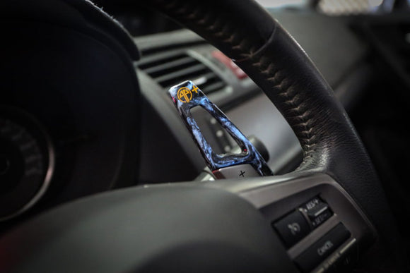 SUBARU forged carbon paddle shifter - Blue
