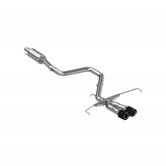 T304 Stainless Steel, 3" Cat Back, Dual Split Center Rear Exit, with Carbon Fiber Tips 2019-2020 Hyundai Velsoter 1.6L Turbo