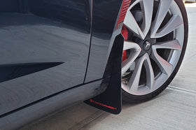Rally Armor 17-23 Tesla Model 3 Black UR Mud Flap - Metallic Black Logo - 0