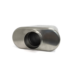 Ticon Industries 17in OAL 3.0in Center In/Out Oval Ultralight Low Profile Titanium Muffler