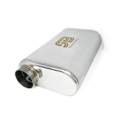Stainless Bros 2.5in SS304 Thin Oval Muffler 17in OAL - Polished