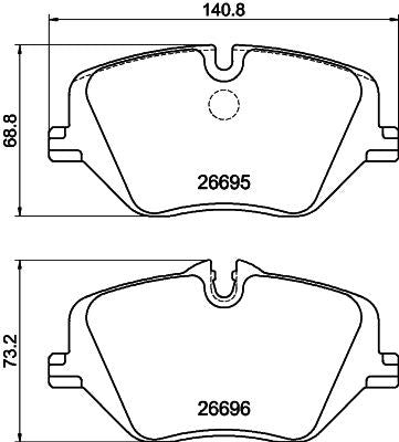 Mini Front Disc Brake Pad Set - Genine Mini 34106897141