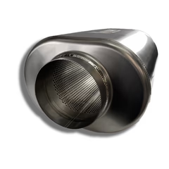 Ticon Industries 12in Overall Length 3.5in Oval Titanium Muffler - 3.5in Center In/Center Out - 0